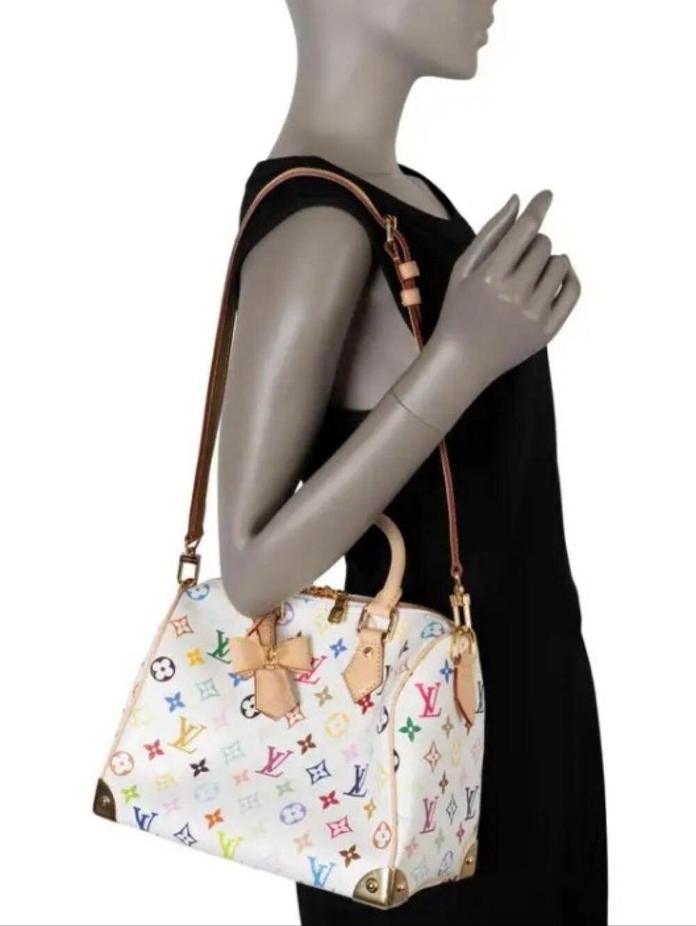 LoVue White Streets Multicolor Monogram Speed 25in Satchel Sampler